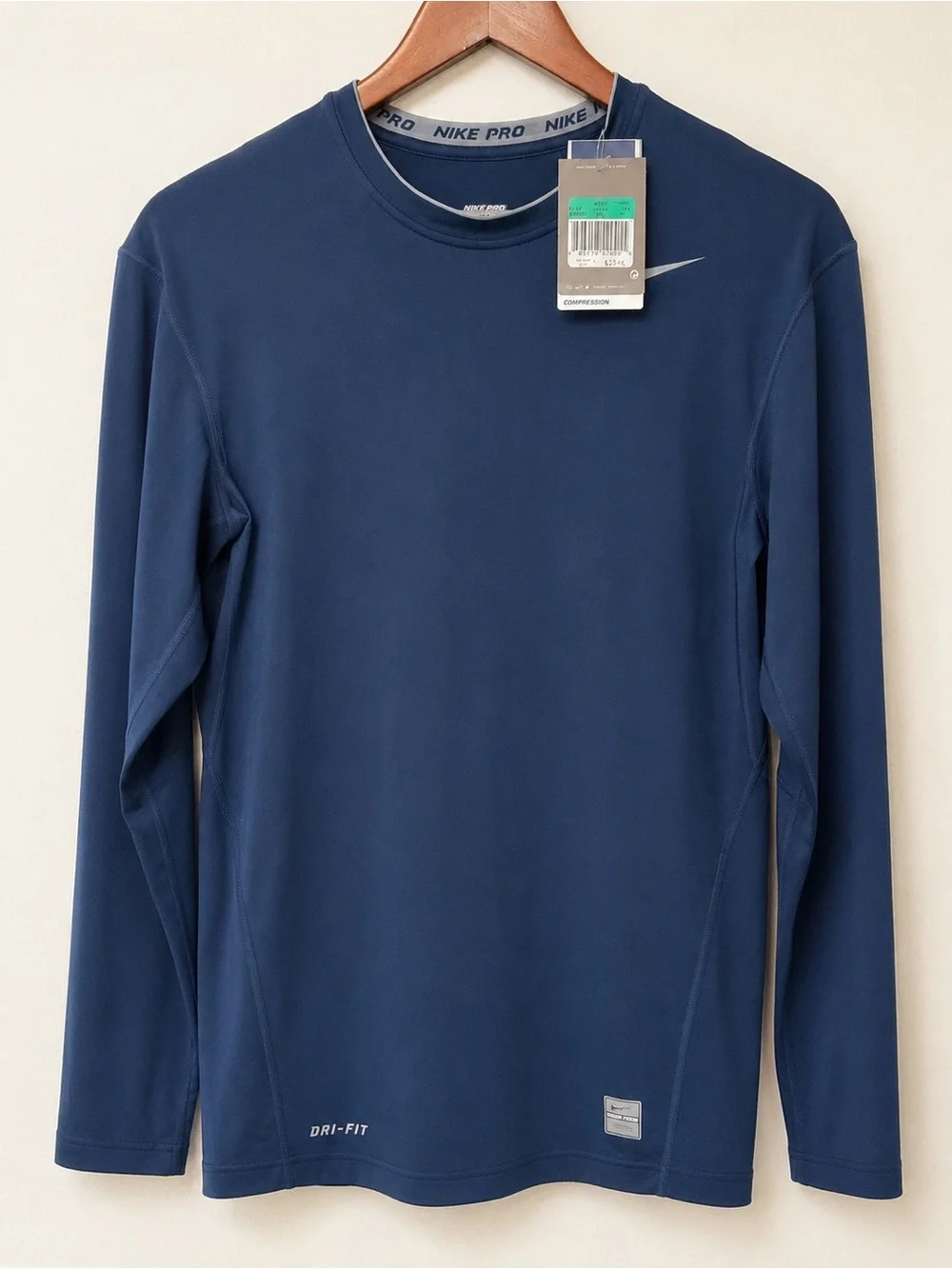 Nike Pro Dri-FIT Compression Long Sleeve Shirt Navy NWT